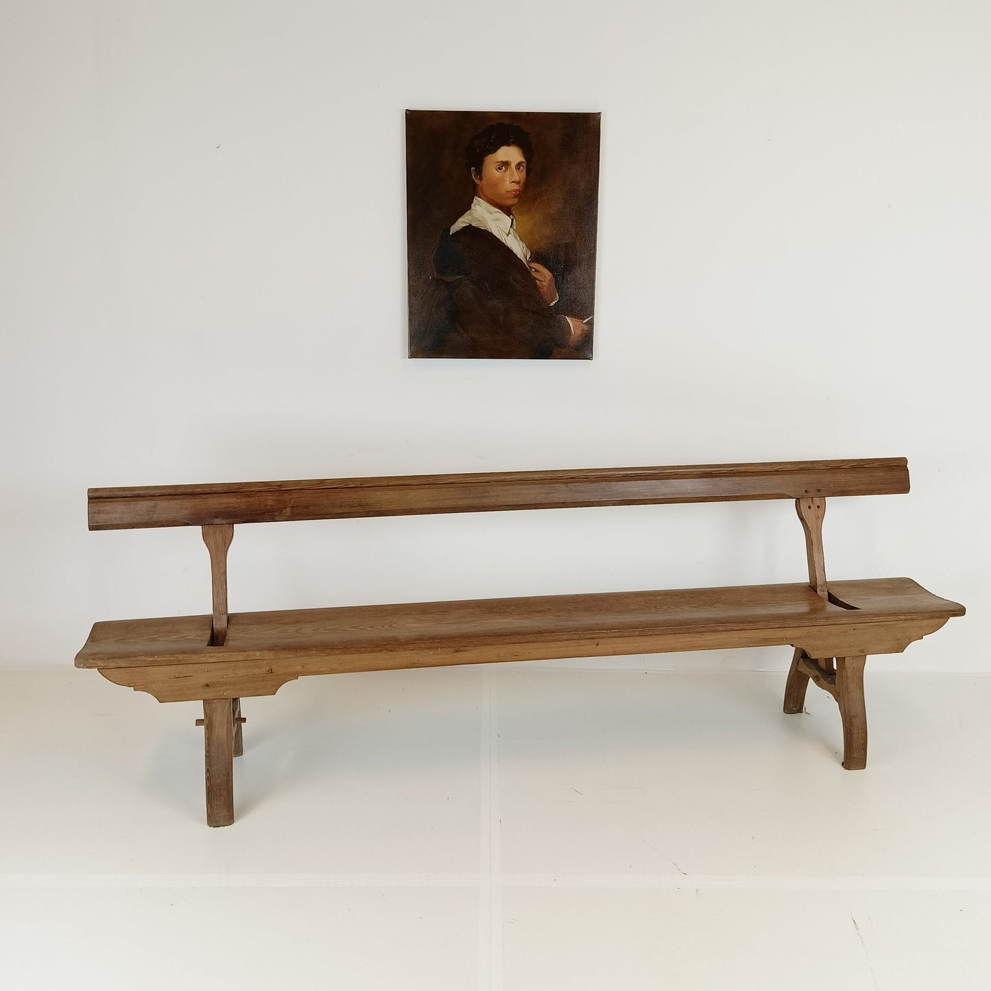 Victorian Pitch Pine long Railway Antique Wooden Bench Victorian Pitch Pine long Railway Antique Wooden Bench