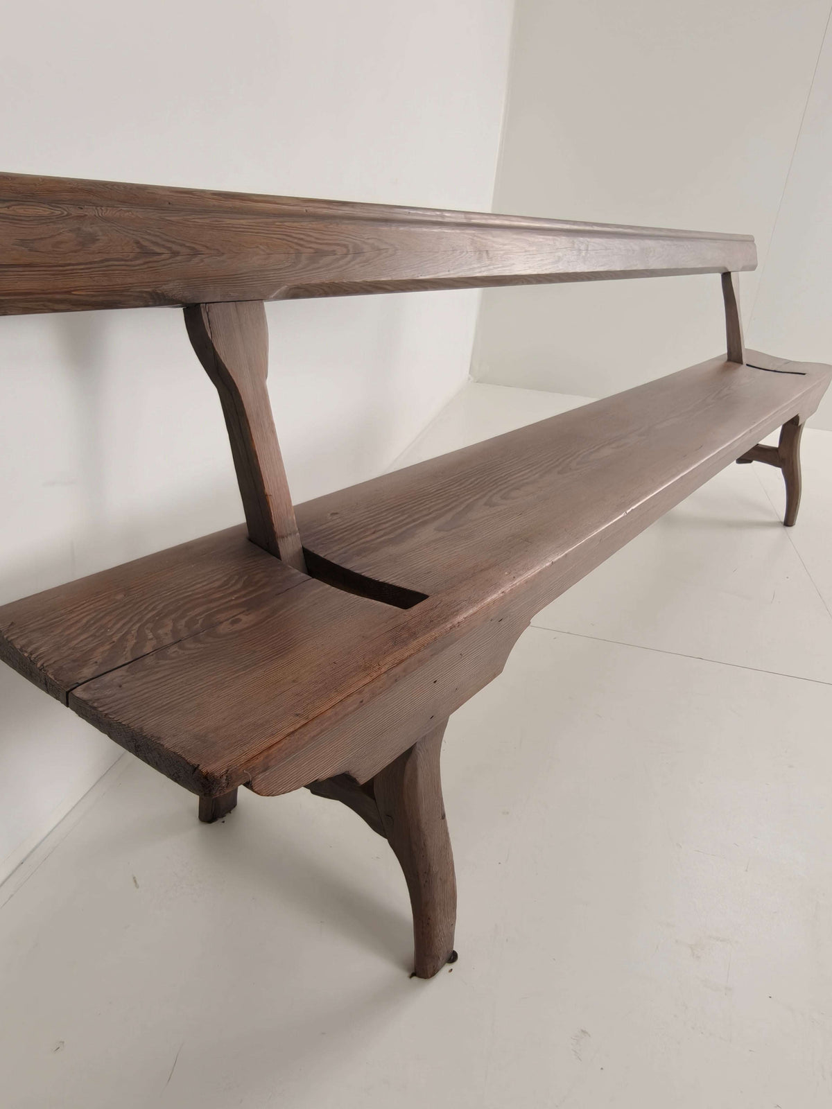 Victorian Pitch Pine Railway Bench – Rare Reversible Backrest Design Victorian Pitch Pine Railway Bench – Rare Reversible Backrest Design