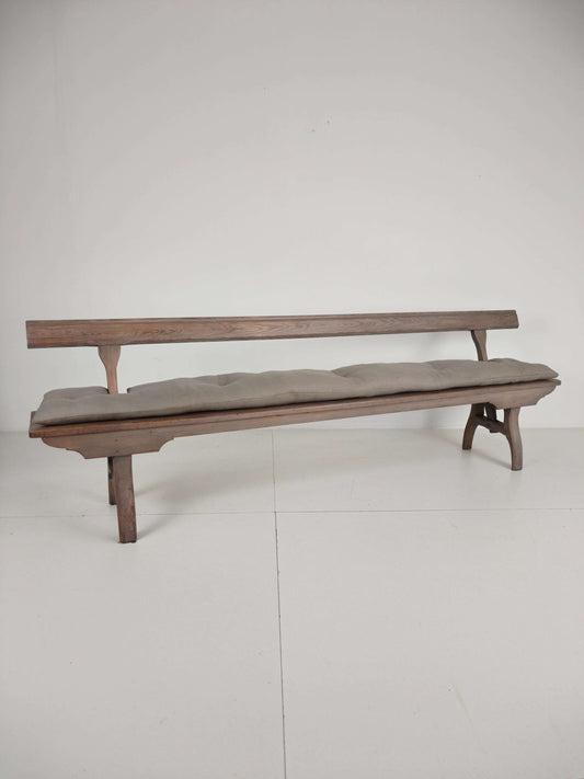Victorian Pitch Pine Railway Bench – Rare Reversible Backrest Design Victorian Pitch Pine Railway Bench – Rare Reversible Backrest Design