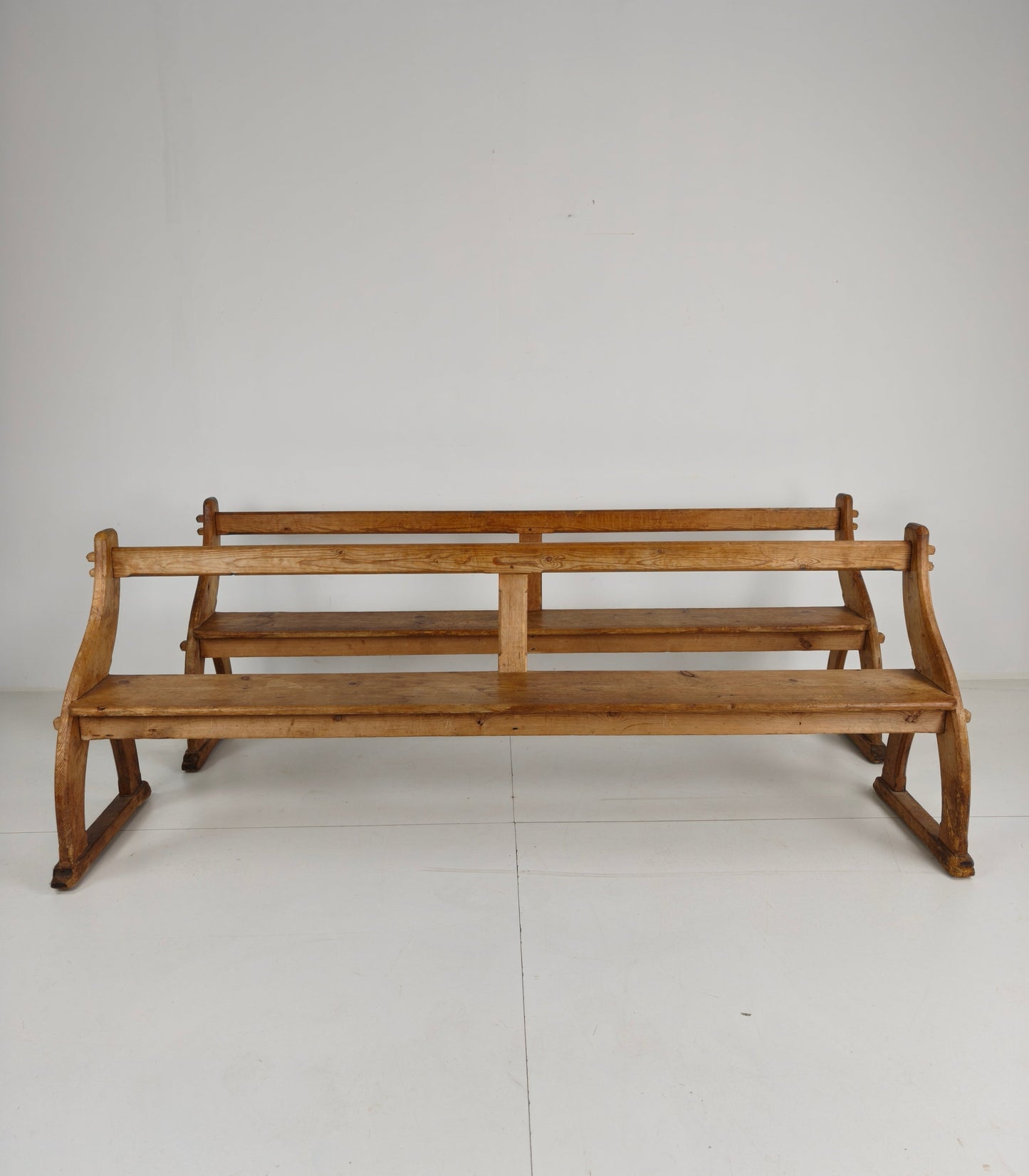 Victorian Pitch Pine School Benches – Circa 1900, England Victorian Pitch Pine School Benches – Circa 1900, England