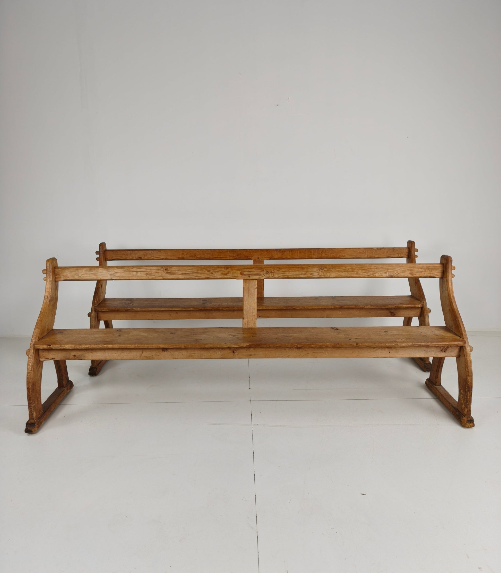 Victorian Pitch Pine School Benches – Circa 1900, England Victorian Pitch Pine School Benches – Circa 1900, England