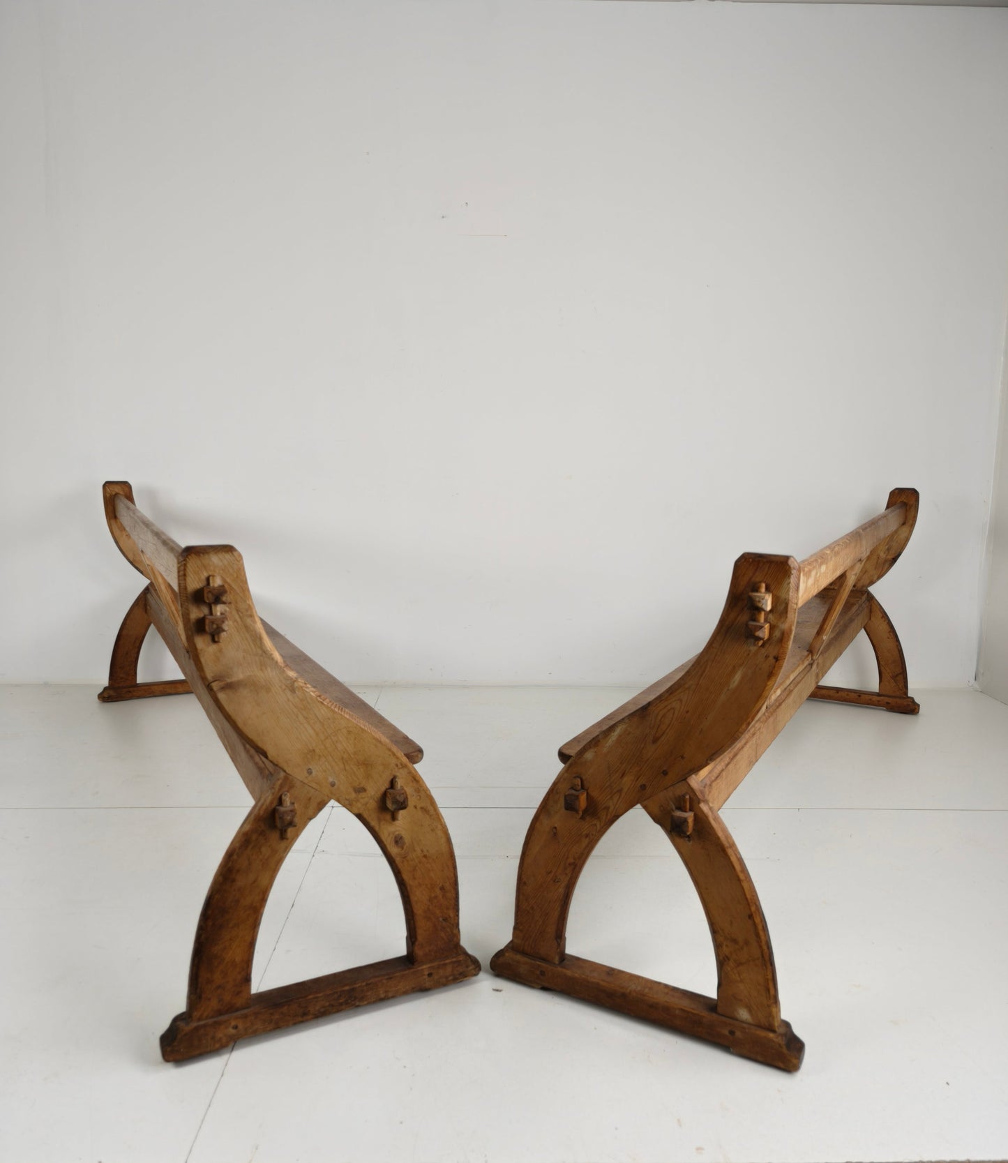 Victorian Pitch Pine School Benches – Circa 1900, England Victorian Pitch Pine School Benches – Circa 1900, England