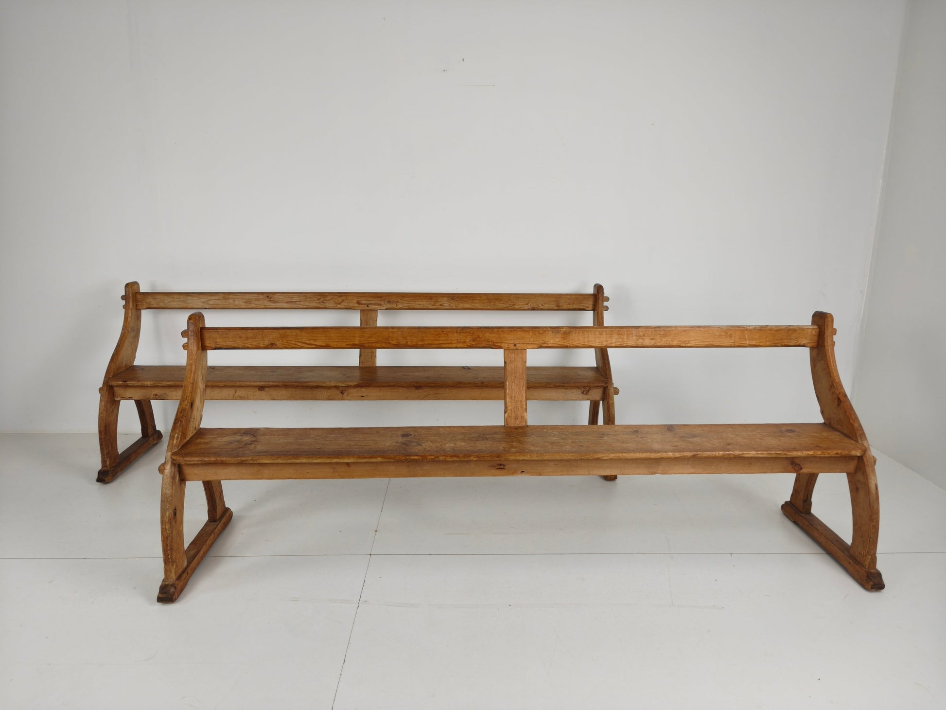 Victorian Pitch Pine School Benches – Circa 1900, England Victorian Pitch Pine School Benches – Circa 1900, England
