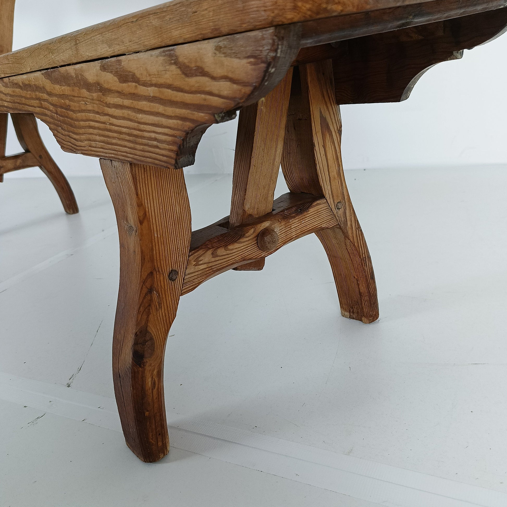 Victorian Pitch Pine Short Railway Antique Bench Victorian Pitch Pine Short Railway Antique Bench