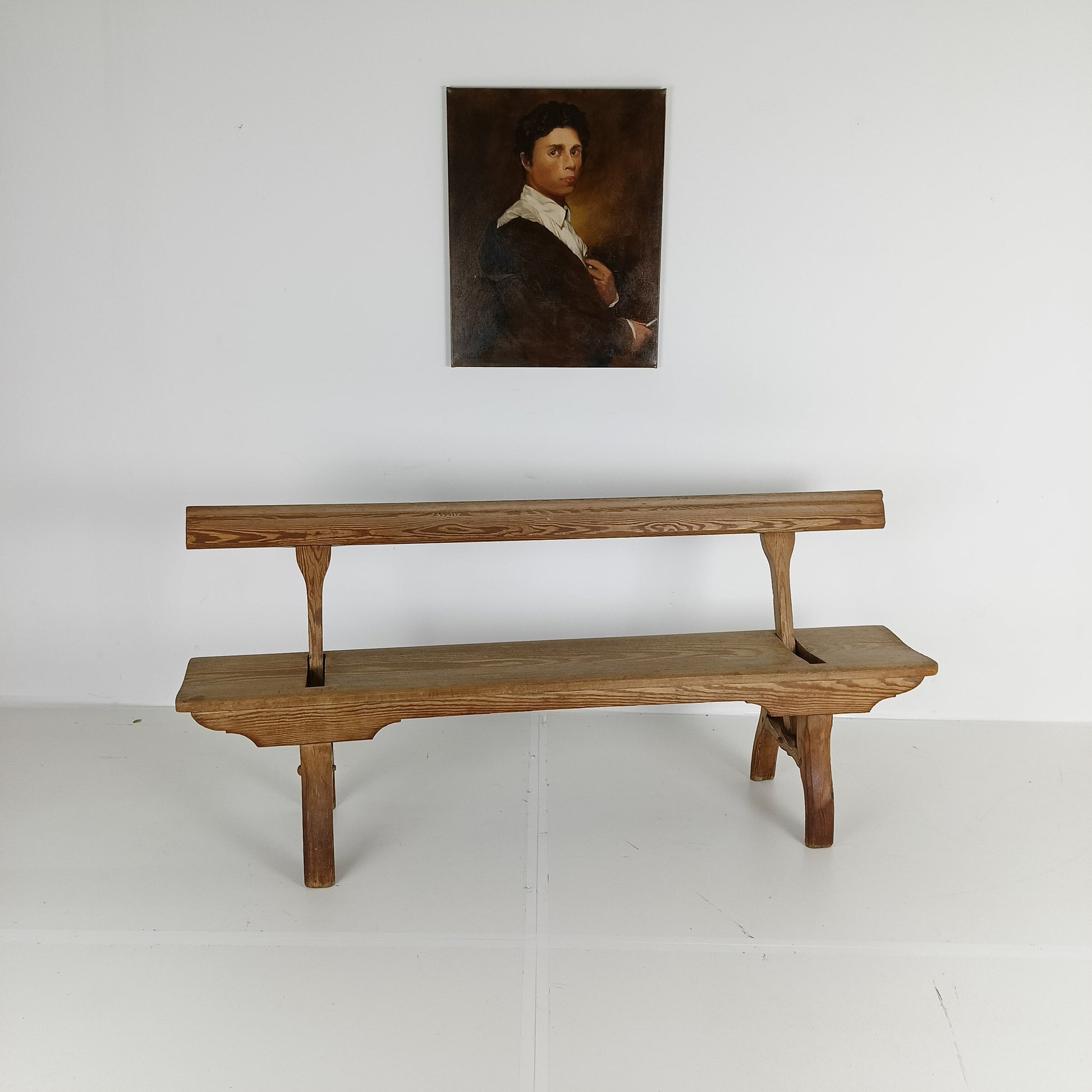 Victorian Pitch Pine Short Railway Antique Bench Victorian Pitch Pine Short Railway Antique Bench