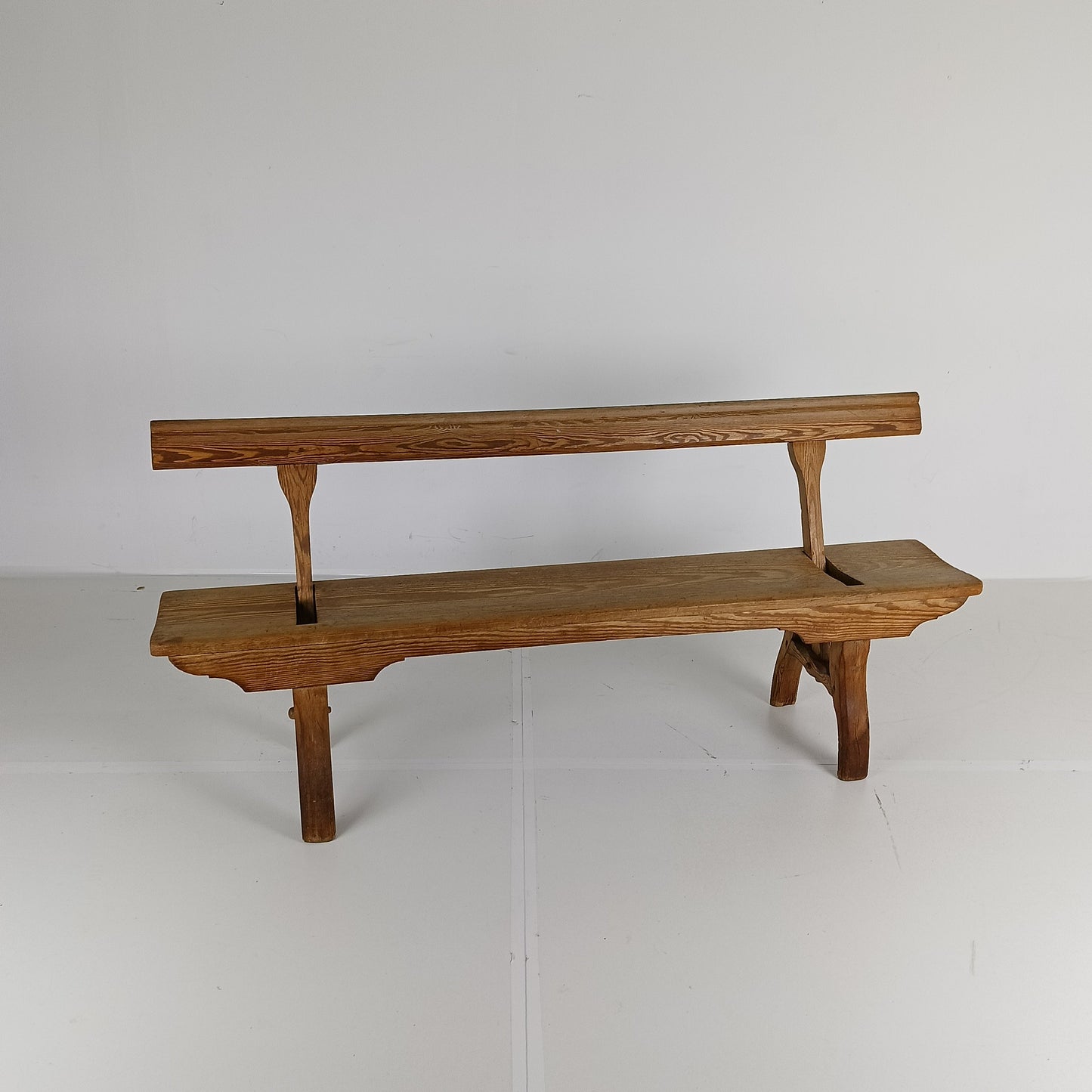 Victorian Pitch Pine Short Railway Antique Bench Victorian Pitch Pine Short Railway Antique Bench