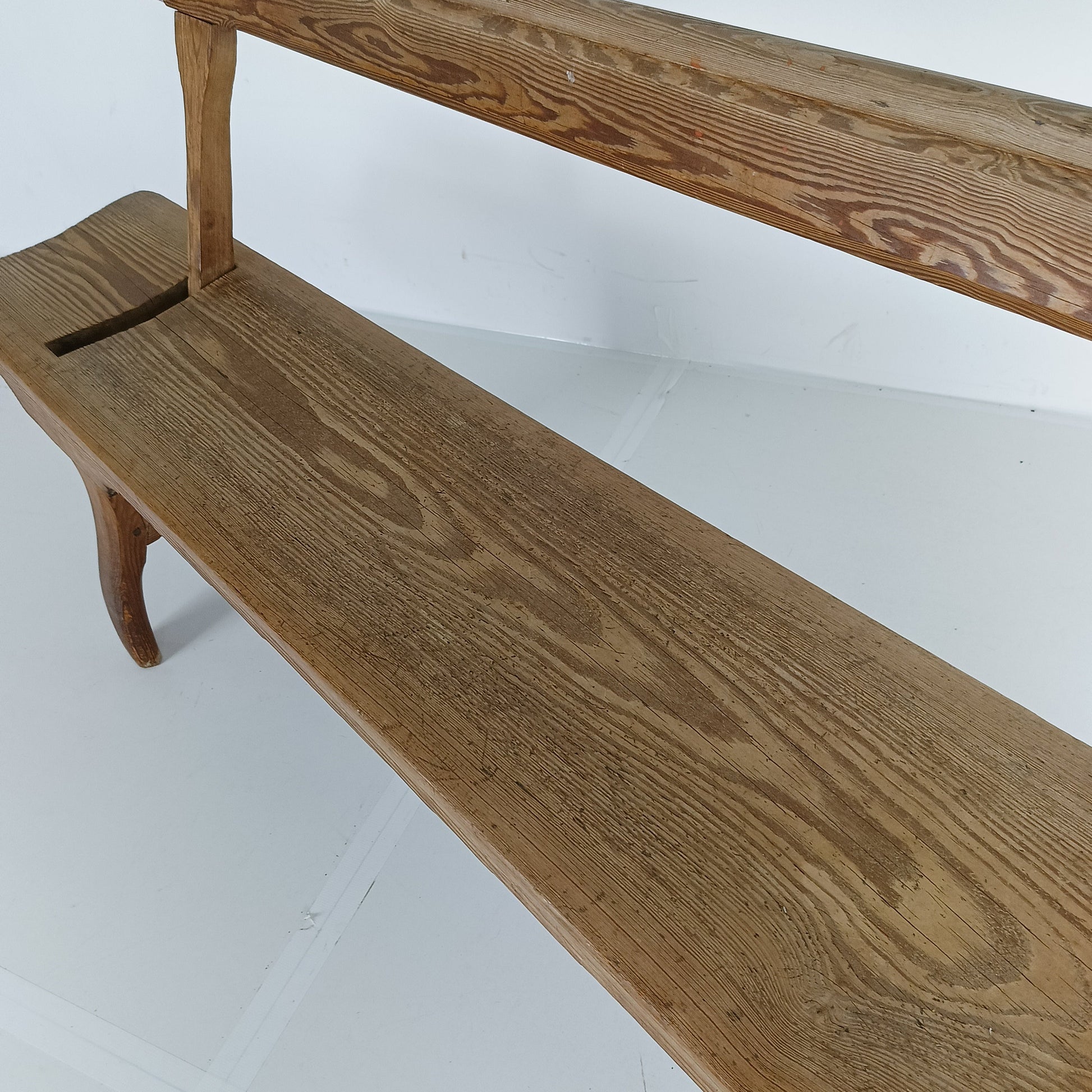 Victorian Pitch Pine Short Railway Antique Bench Victorian Pitch Pine Short Railway Antique Bench