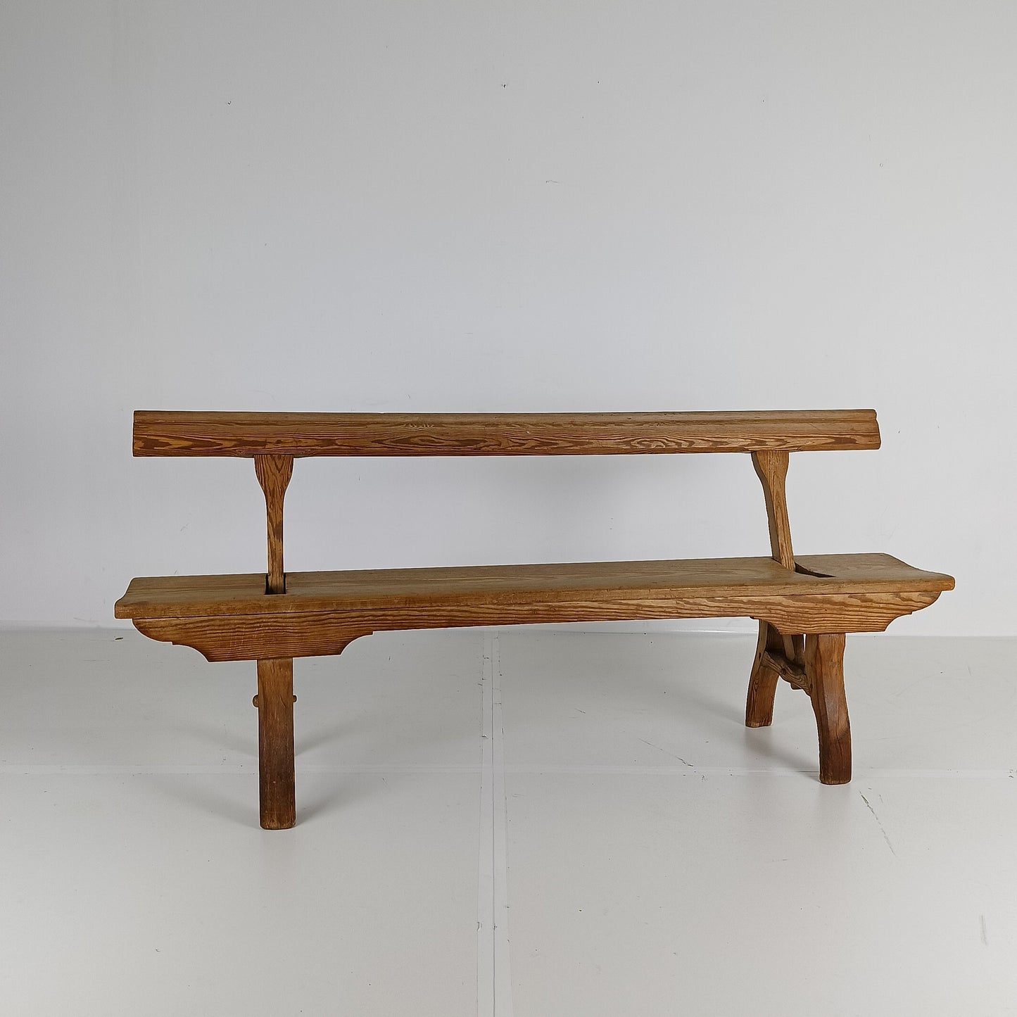 Victorian Pitch Pine Short Railway Antique Bench Victorian Pitch Pine Short Railway Antique Bench