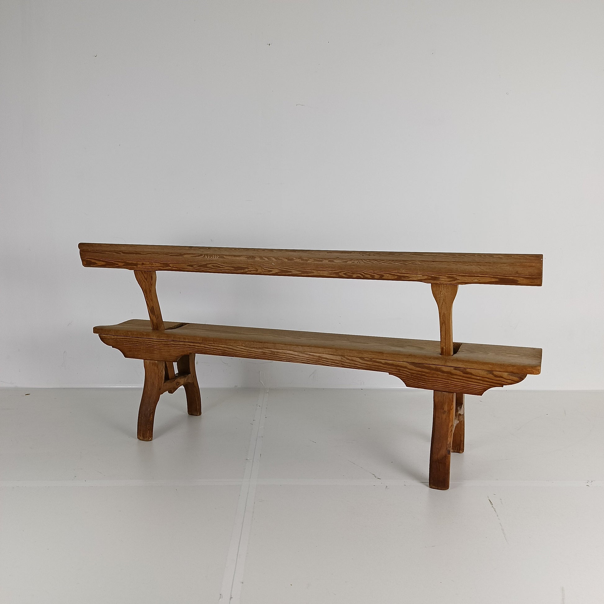 Victorian Pitch Pine Short Railway Antique Bench Victorian Pitch Pine Short Railway Antique Bench