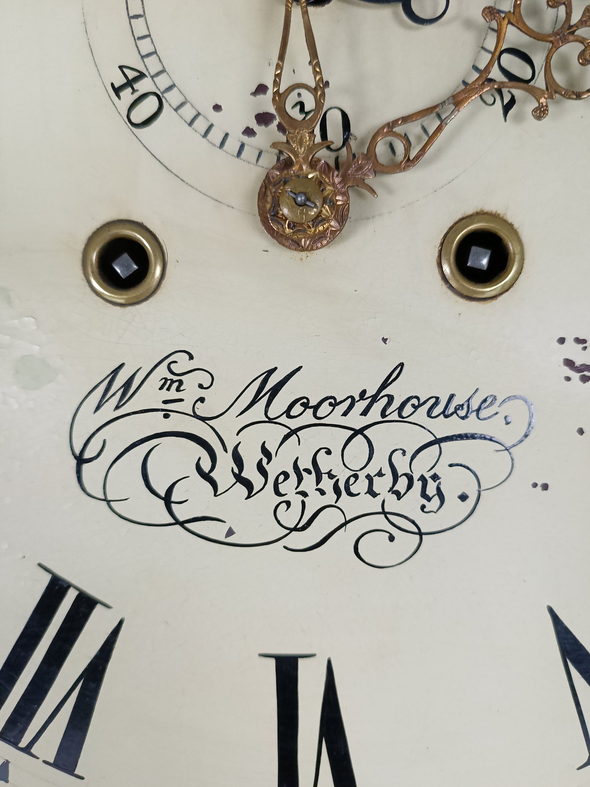 WM House Wetterby Antique Clock 1780 WM House Wetterby Antique Clock 1780