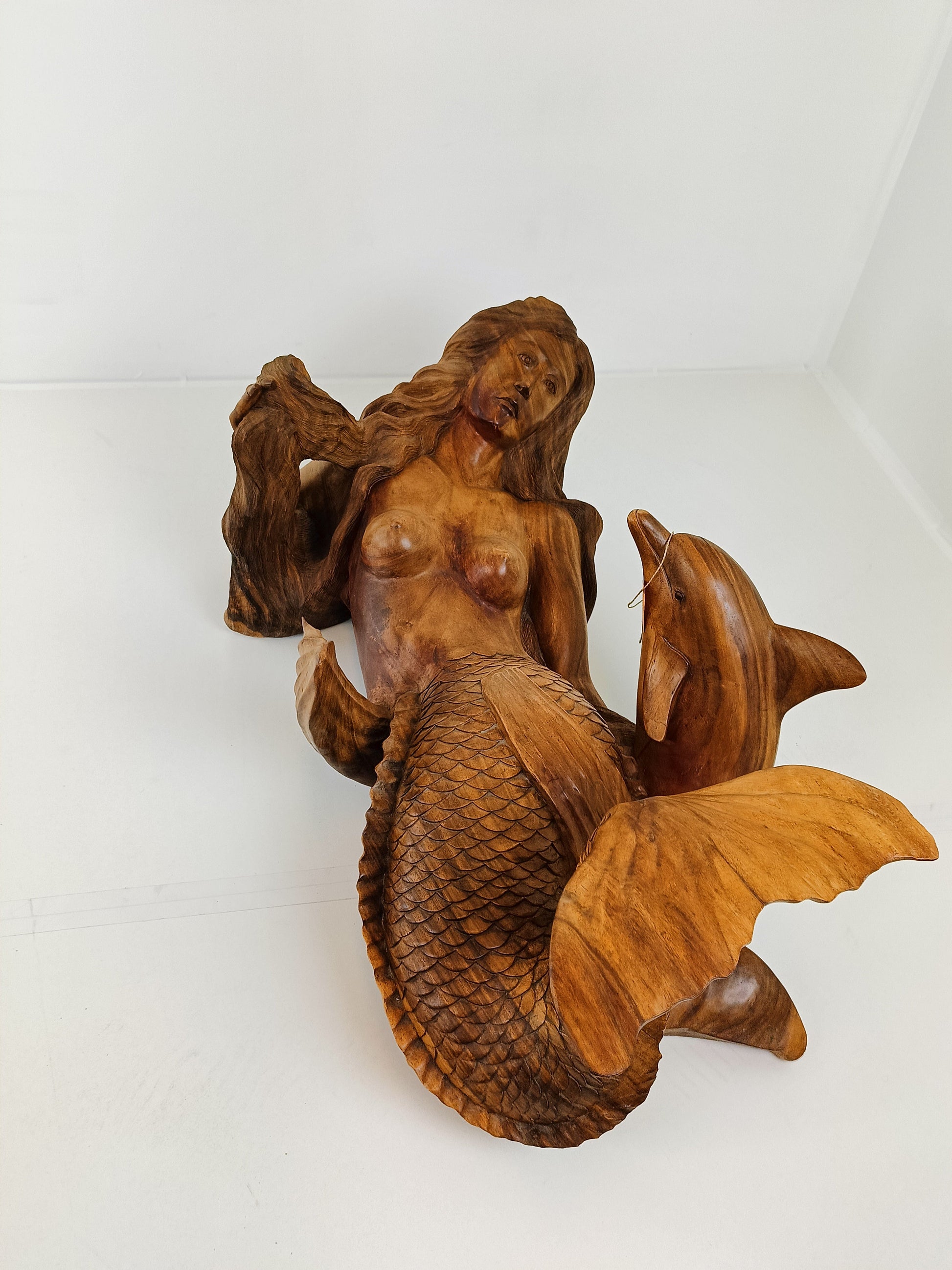 Wooden Mermaid Coffee Table With Glass Top Wooden Mermaid Coffee Table With Glass Top