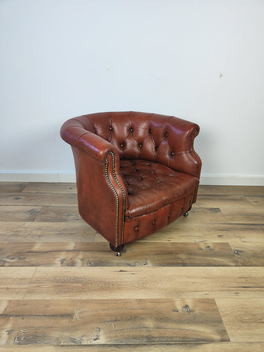 Small Chesterfield Leather Armchair