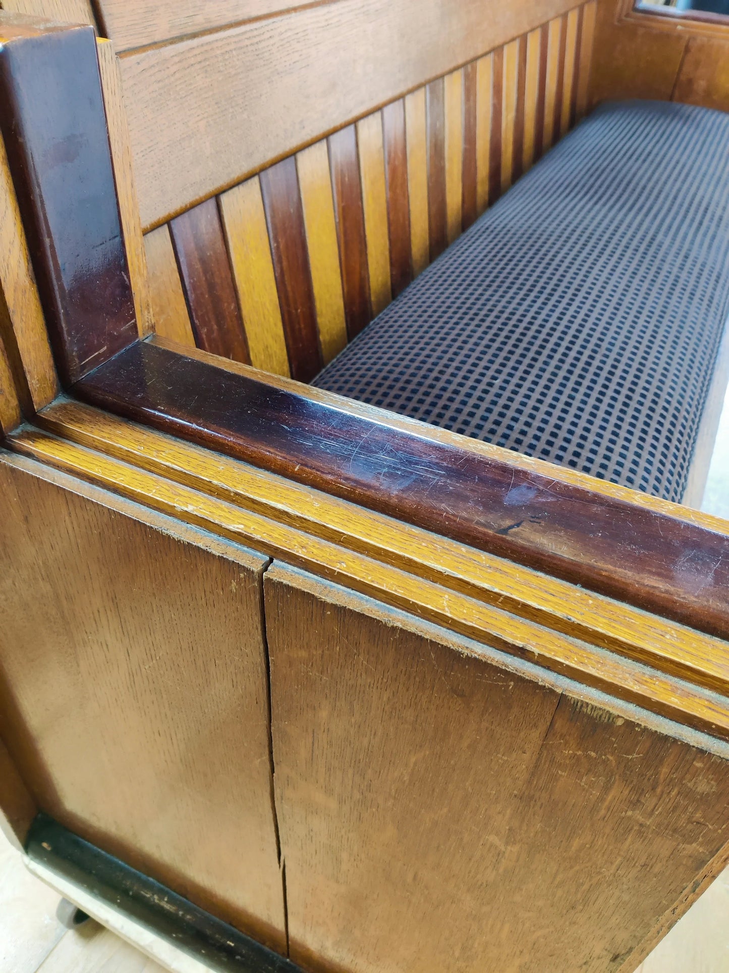 Beautiful Art Deco Bench Amsterdamse school From The 1920's Beautiful Art Deco Bench Amsterdamse school From The 1920's