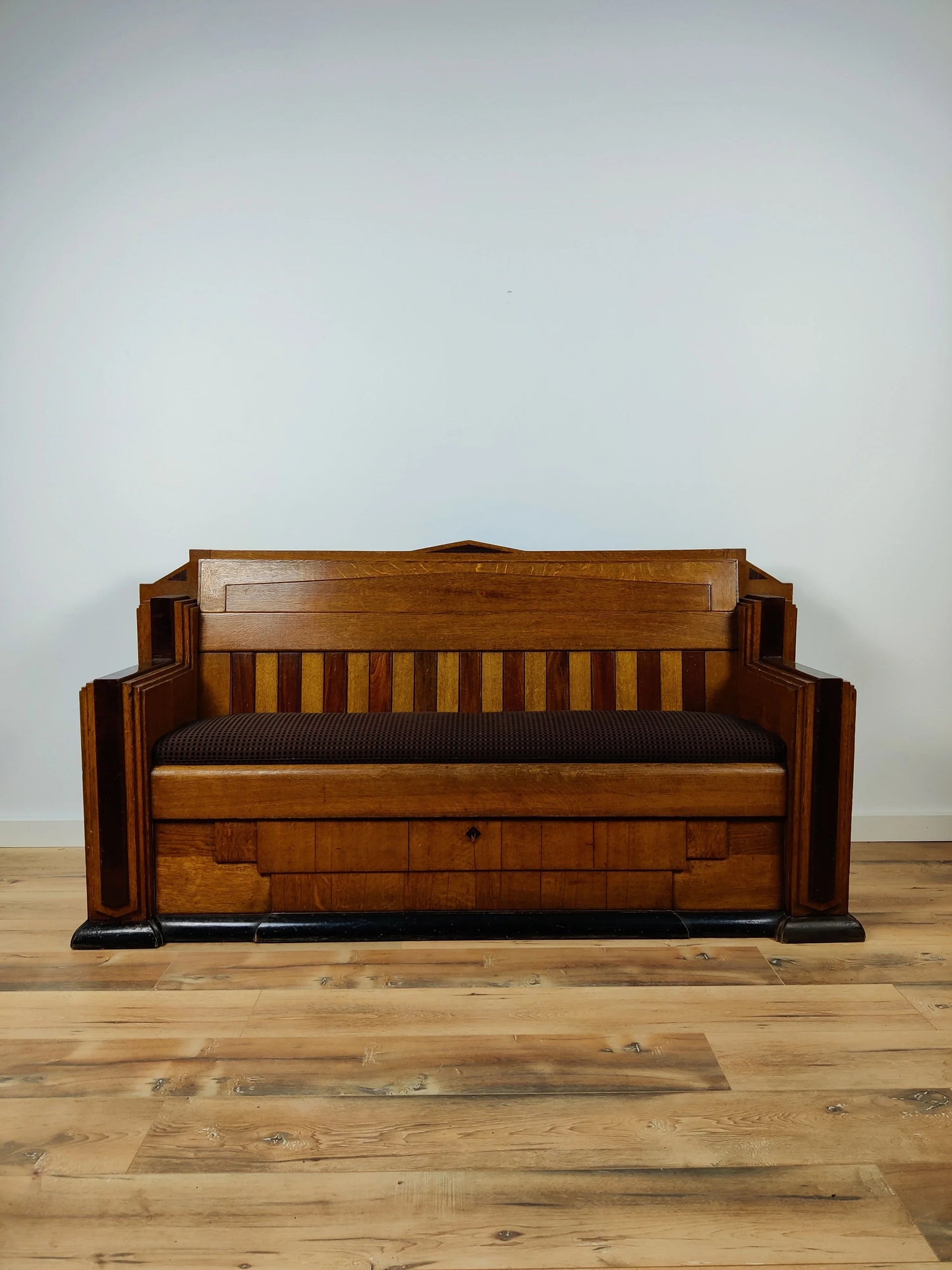 Beautiful Art Deco Bench Amsterdamse school From The 1920's Beautiful Art Deco Bench Amsterdamse school From The 1920's